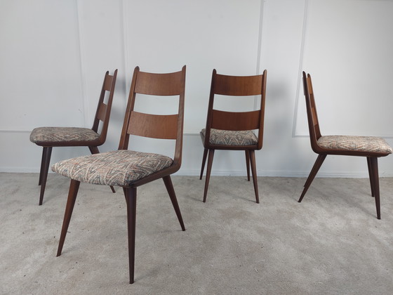 Image 1 of Juego de 4 sillas boomerang - estilo moderno de mediados de siglo, retapizadas