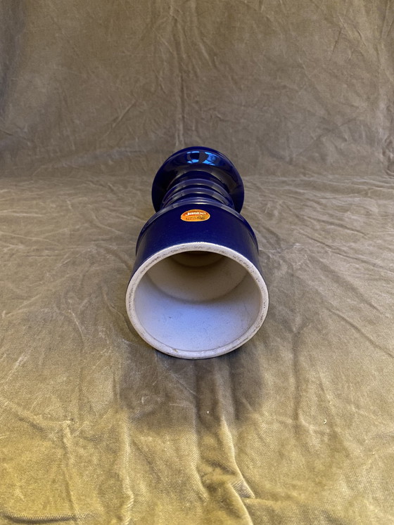 Image 1 of vintage Jasba Keramik Kerzenhalter XL Kerzenständer Blau Mid Century Modern, Allemagne de l’Ouest