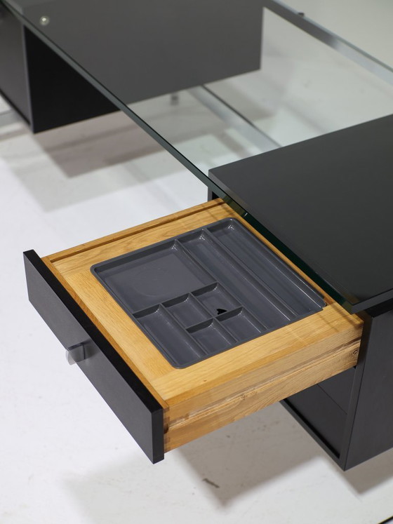 Image 1 of Preben Fabricius and Jørgen Kastholm desk black chrome glass 1960s