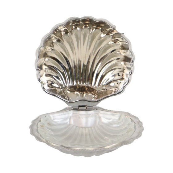 Vintage Coquille Schelp Boterschaal – Tafelaccessoires, Glass, Chrome (photo 10 of 12)