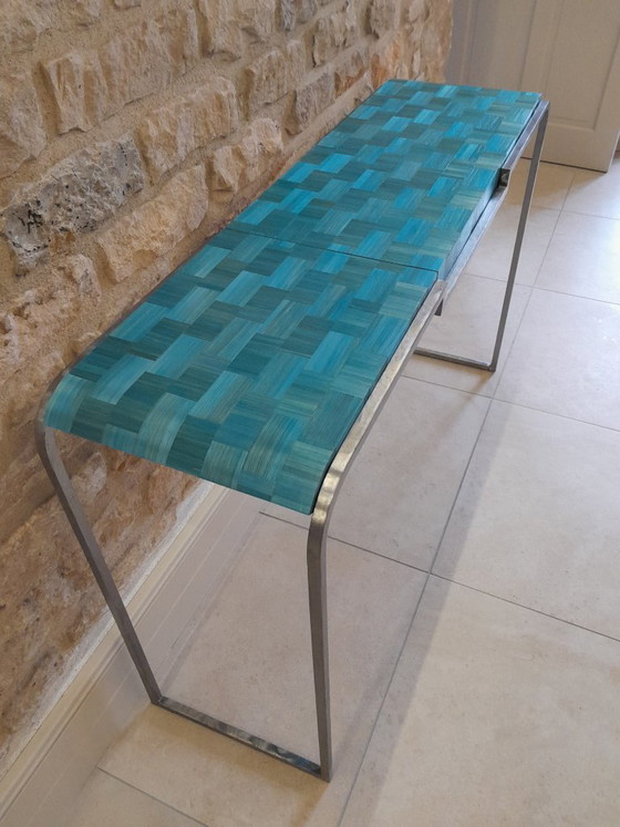 Console en Fer Forge et Paille de Seigle – Buffet bas, Metal (photo 5 of 5)