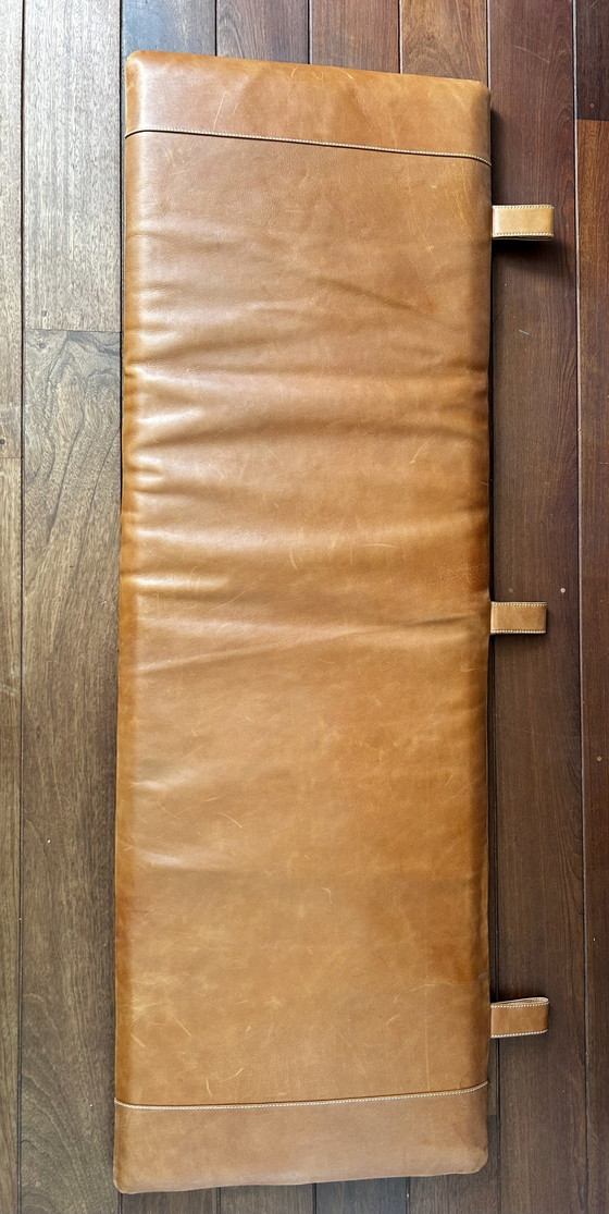 Image 1 of Kopfteil aus cognacfarbenem Leder (oder Rückenkissen für die Bank)