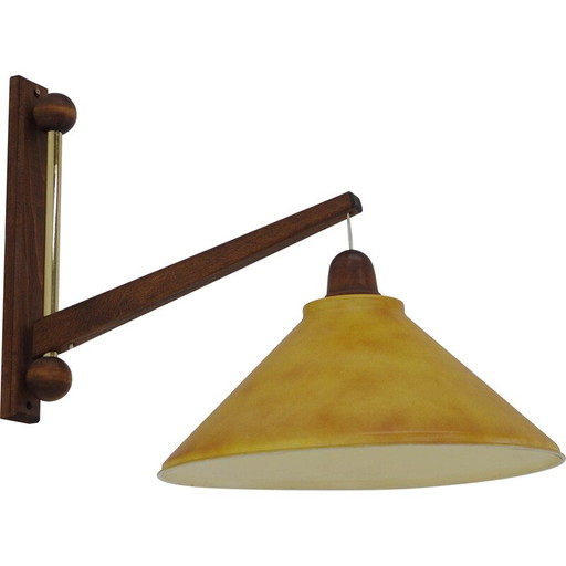 Vintage adjustable plastic wall lamp, Czechoslovakia 1980