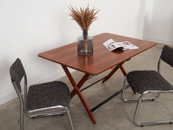 Image 1 of Opklapbare teakhouten tafel, Italiaans design, jaren 70, gemaakt in Italië.