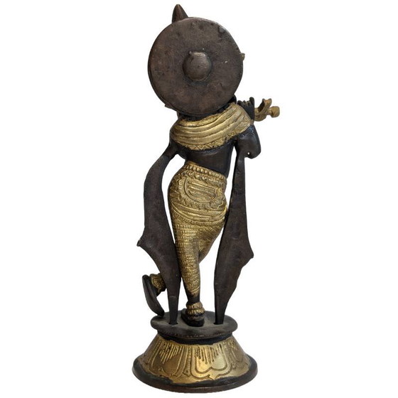 Antique bronze Krishna statue with flute, India, 19th century – Sculpture (photo 5 of 11)