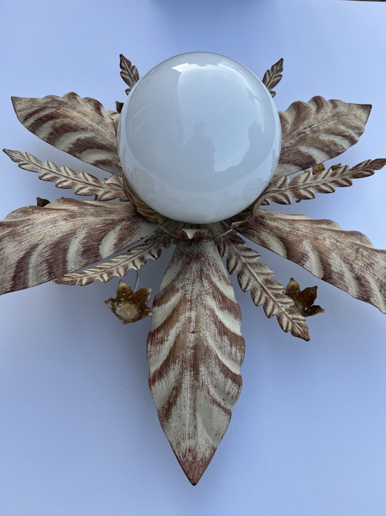 Image 1 of plafonnier vintage italien fleur masca