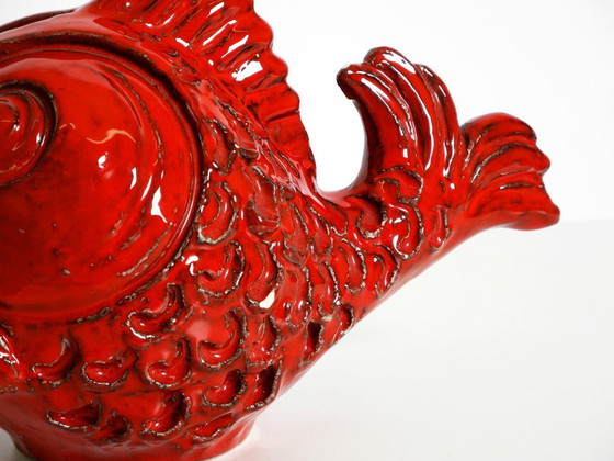 Image 1 of Beautiful 1960s ceramic fish money box by Aldo Londi for Bitossi Italy