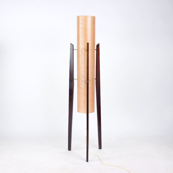 Image 1 of Lampada a razzo spaziale indipendente in fibra di vetro rosa, Cecoslovacchia, anni '60