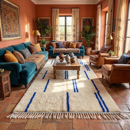 Grand Tapis Bérbere Artesanal En Laine 400cmx300cm – vloerkleden en tapijten, Cotton (photo 2 of 8)