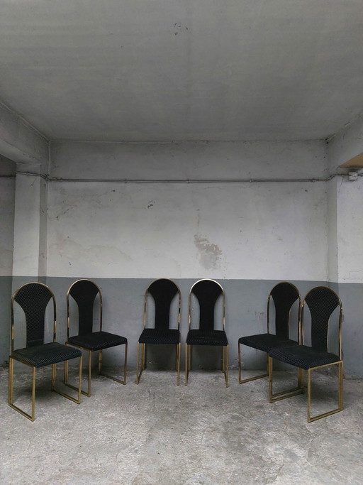 6 x Vintage dining room chairs Belgo chrome