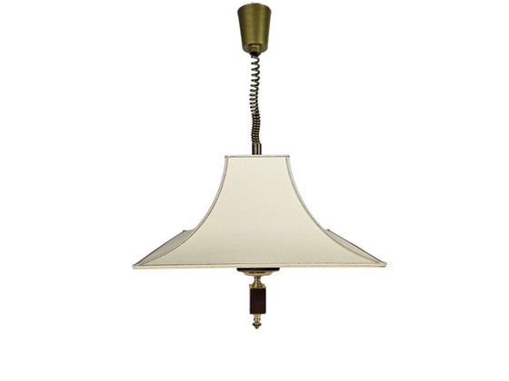 Image 1 of Herda Amsterdam - Trekpendel Hanglamp - Messing - Hollywood Regency Stijl - 70'S