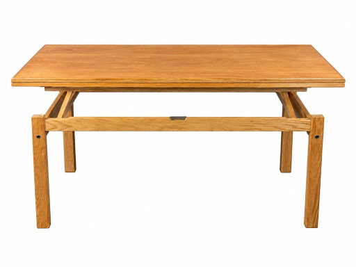 Tavolino da caffè o tavolo da pranzo regolabile in rovere, design danese anni '60 '70 – salontafels, Wood