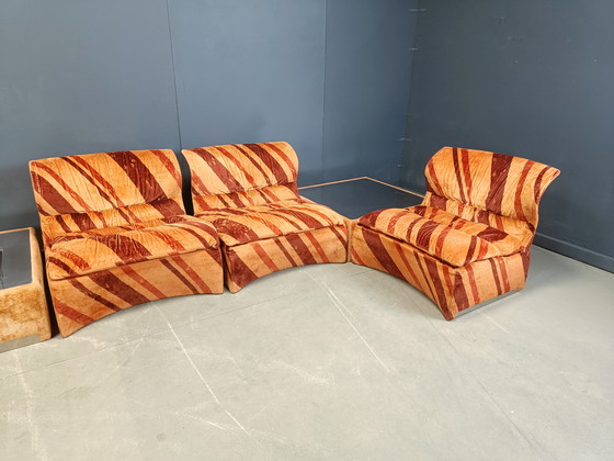 Image 1 of Ensemble de canapés modulaires Vela Bassa par Giovanni Offredi pour Saporiti, ensemble de 7 - années 1970