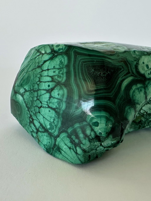 African Malachite Bowl, Congo, 20th Century