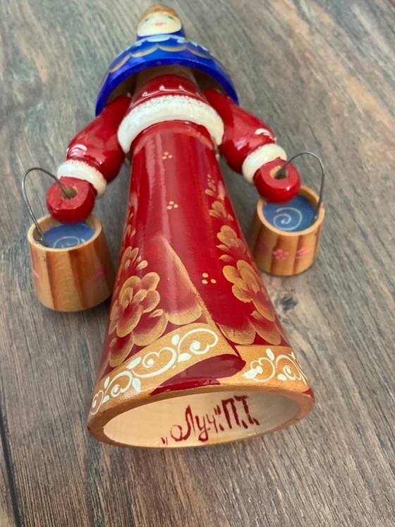 Image 1 of Bambole russe in legno/figure popolari, dipinte a mano e firmate (vintage)
