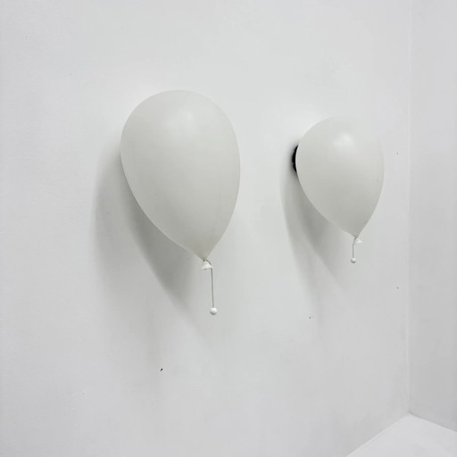 Paar grote Palloncino Wandlampen van Yves Christin voor Bilumen, 1984