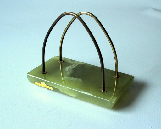 Onyx brass letter holder - Vintage