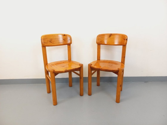 Image 1 of Set di 2 sedie vintage scandinave in pino Rainer Daumiller degli anni '60/'70