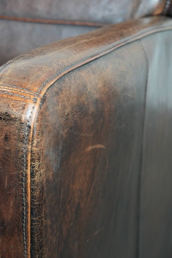 Image 1 of 2 eleganti poltrone di design in pelle di pecora con splendidi colori intensi e un design senza tempo