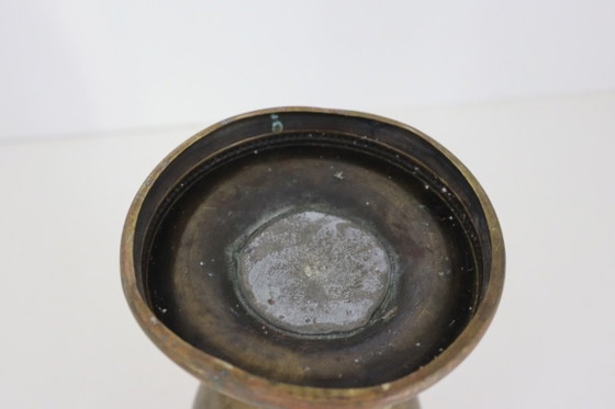 Antique Bronze/Brass Chalice Vase – 25 Cm High (1.1 Kg) – Fixed Price – Metal (photo 5 of 6)