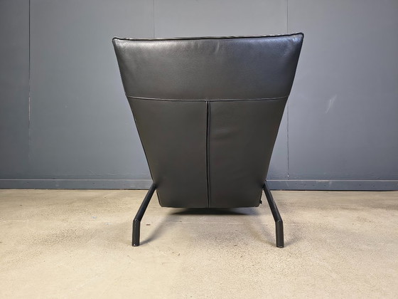 Image 1 of Chaise longue vintage in pelle nera di Peter Mally per Cor, anni '90