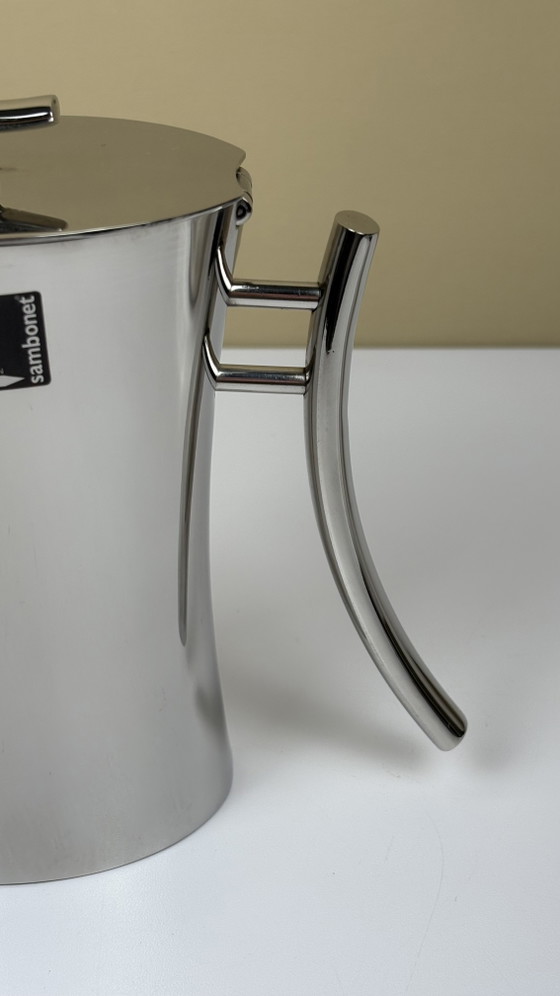 Image 1 of Sambonet Bamboo coffee tea set chrome creamer sugar bowl