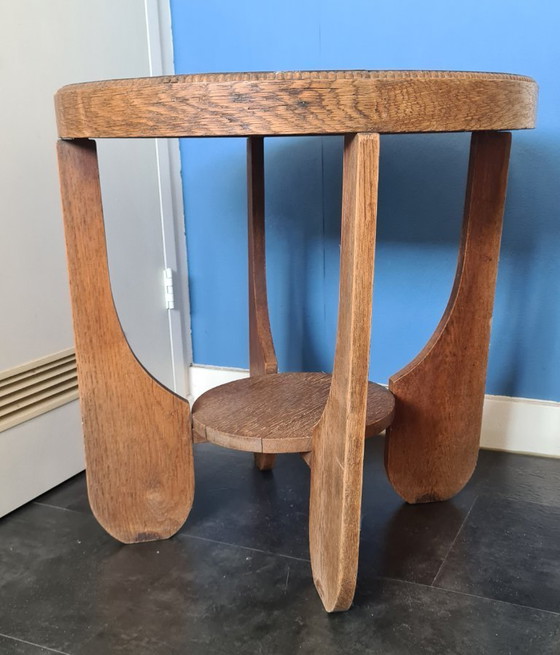 Image 1 of Amsterdam School style side table with star-shaped top