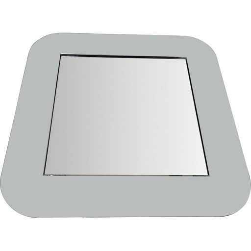 Miroir vintage en métal chromé, Italie 1970