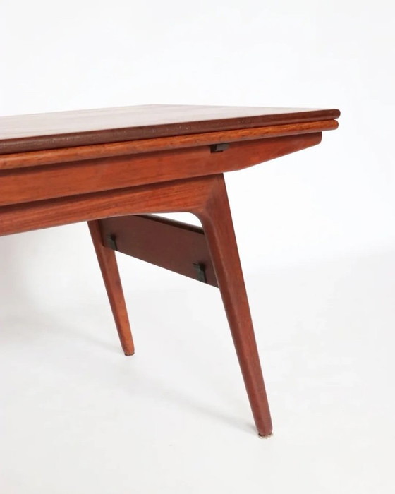 Image 1 of Vintage teak coffee table extendable dining table Danish design