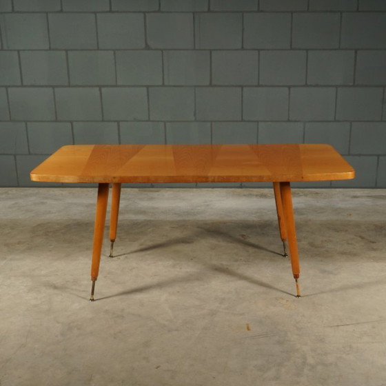 Image 1 of Table basse vintage en noyer – réglable – années 1970