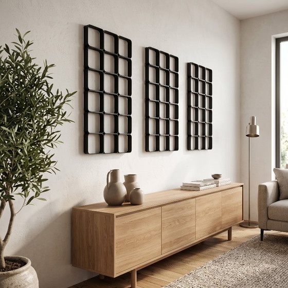 70s Space Age Wall Panels System Black Midcentury Retro Wall Art Space Age Panel Idea – Wall decoration, Other (photo 2 of 9)