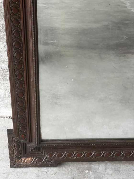 Antieke neorenaissance houten spiegel met houtsnijwerk, eind 19e eeuw – 94 × 69 cm (photo 9 of 15)