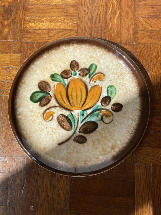 Image 1 of Set di 12 piatti da dessert o semi-zuppa Boch, collezione vintage La Louvière Corfou