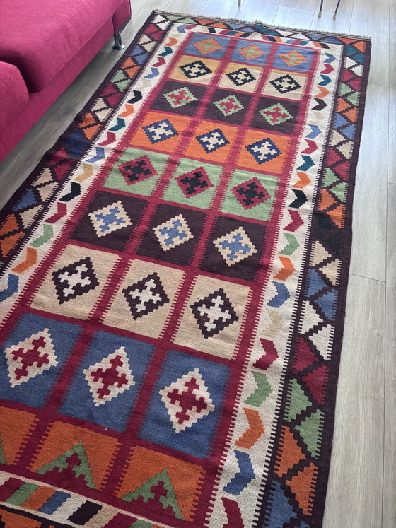 Image 1 of Colorful hand-woven Kelim rug