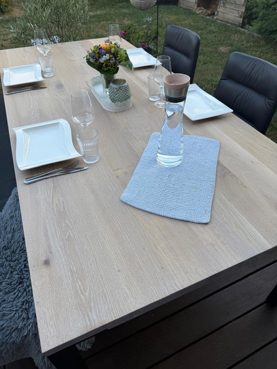Image 1 of Design dining table ASCO FERRO LINE 220 cm solid oak - new