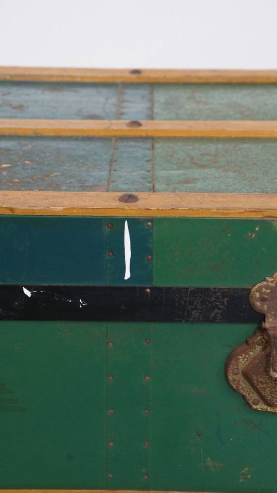 Image 1 of Original antique travel chest / coffee table from the early 1900s with handles