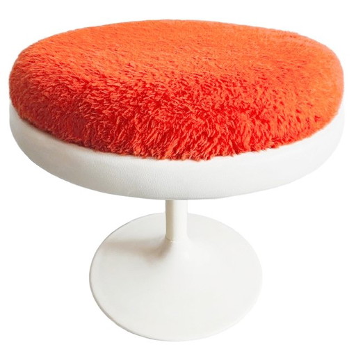 Vintage mid-century space age stool orange teddy pop art 1970s