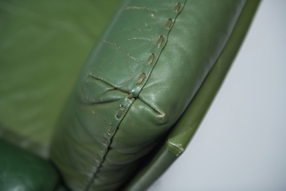 Image 1 of Magnifique et très rare canapé DS-31 en cuir vert, conçu par Team De Sede pour De Sede Swiss.