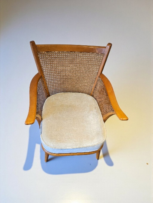 Loungefauteuil uit het midden van de 20e eeuw, vlechtwerk, Paul Boman, 1940, Finland