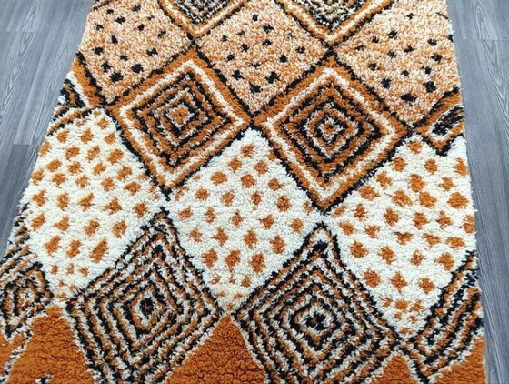 Alfombra ecru artesanal con patrones coloridos 200cmx300cm – Wool, Bohemian (photo 3 of 5)