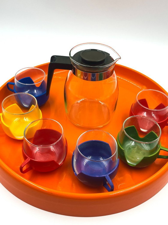 Multicolor Space Age Coffee Service, Table accessories, Glass, Plastic, Orange, Pop Art (photo 5 of 13)