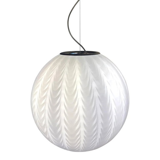 Image 1 of Contemporary Milky-White “Spider” Sphere Table Lamp in Murano Glass