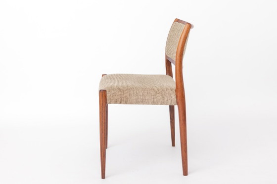 Set di 4 Niels Otto Møller Model 80 Sedie da pranzo in palissandro, Danish Modern, anni '60 – Textile (photo 7 of 12)