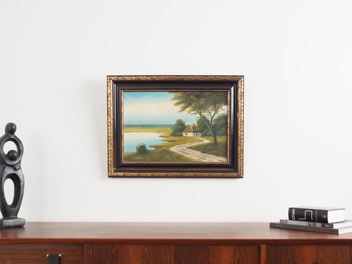 Peinture "The Way to Home", design scandinave, années 1970, par V. Kier