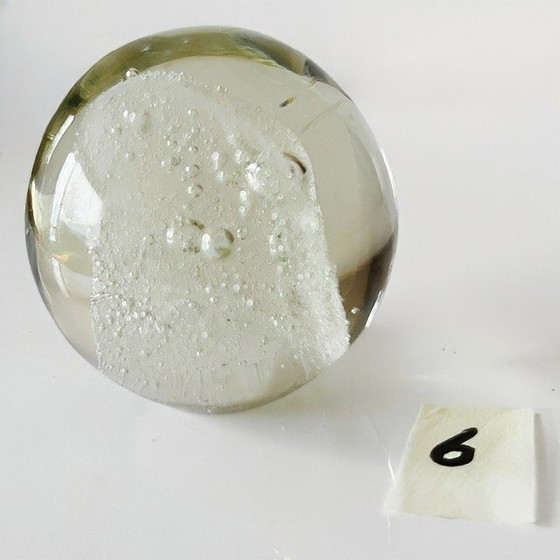 Image 1 of Presse-papier vintage en verre de Murano, cristal transparent, années 1980