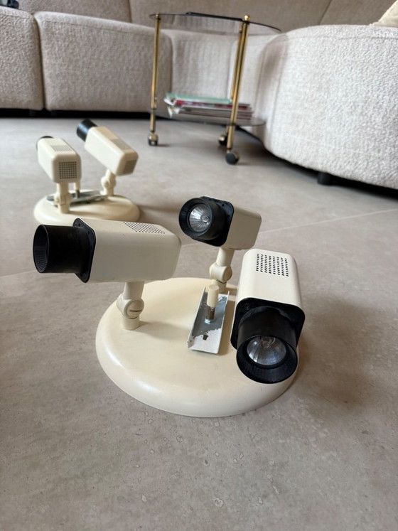 Herda Lamp - Set van 2 Vintage Plafondspots - Spae Age Vintage Jaren 70 80 – Plafondlampen, Metal (photo 11 of 12)