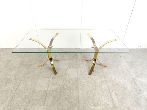 Vintage brass dining table, 1970s