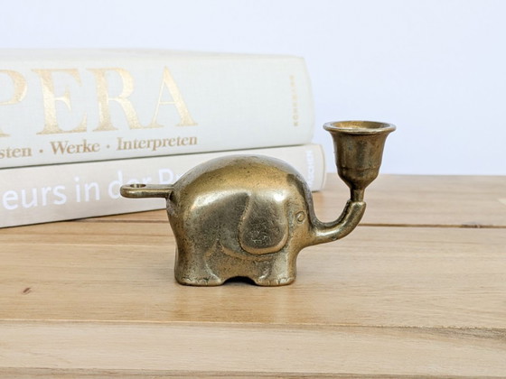 Vintage Haku messing olifant kaarsenhouder beeldje, midden van de 20e eeuw – Kandelaars en kaarsen, Brass (photo 13 of 13)