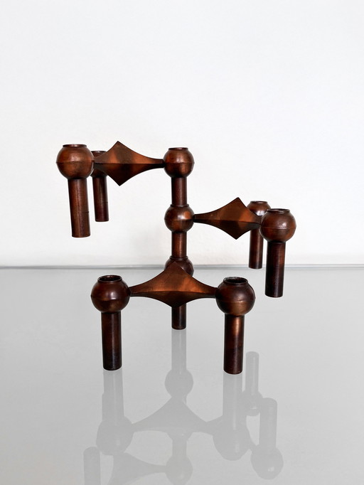 Set of three vintage Nagel Stoff stacking candleholder