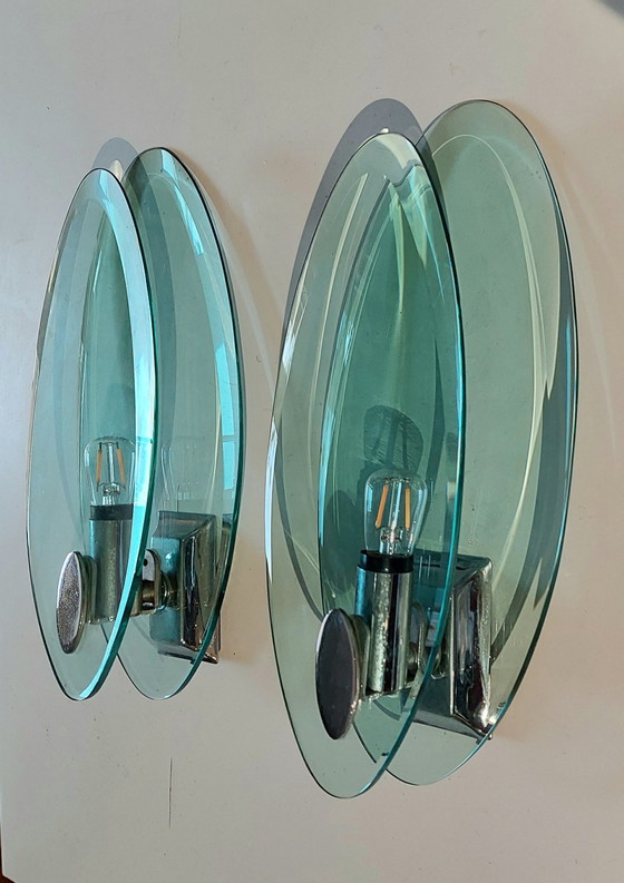 Image 1 of 2 Fontana Arte Italiaanse vintage wandlampen
